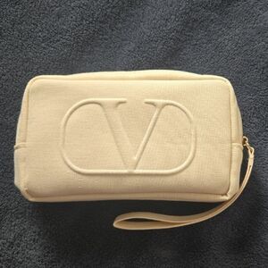 Valentino Cream Wristlet Pouch